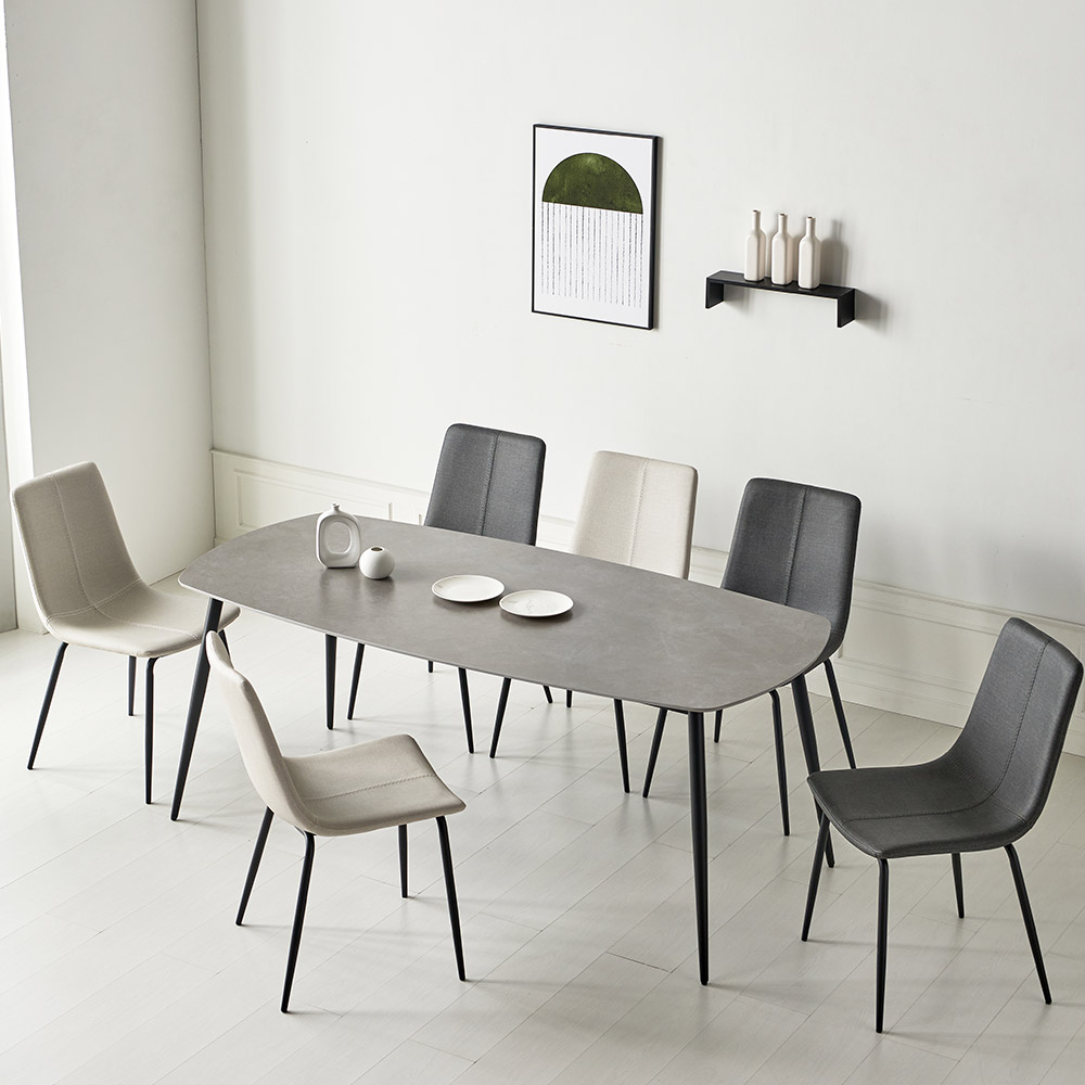 라비앙 타원형 무광 세라믹 식탁 테이블 블랙 1800